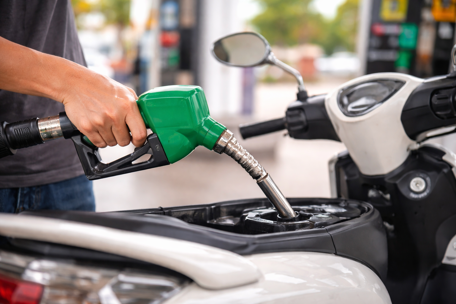 Fuel and scooter commute scene